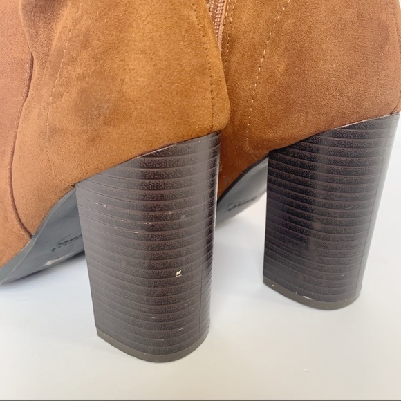 Bamboo Heel Brown Suede Boots Chestnut Color Sz‎ 7 - Picture 5 of 10